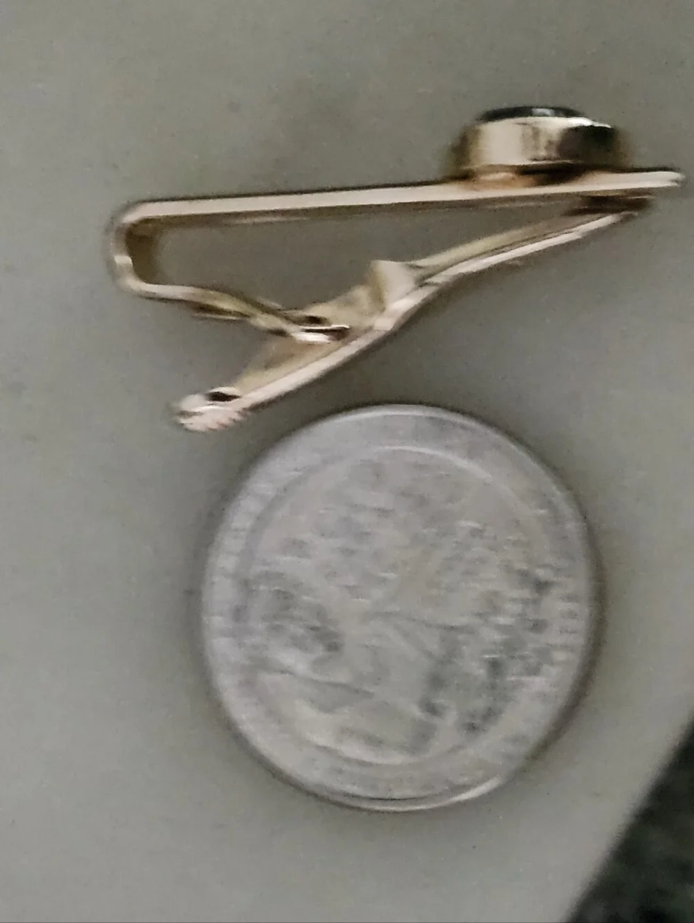 Vtg 60'S SWANK Jade Dynasty Gold-Tone Cufflinks and Tie Bar Set -Genuine Jade